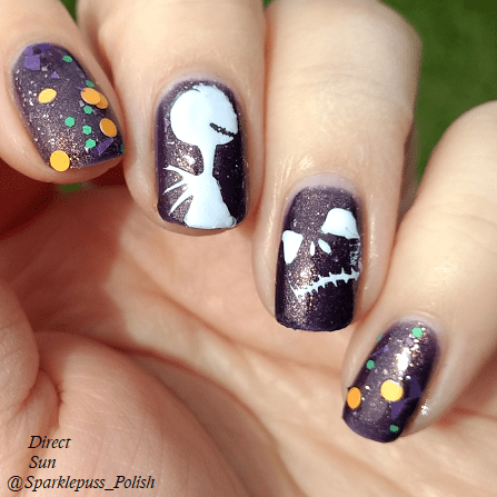 Deadly Nightshade by Lucky 13 Lacquer with nail art 1