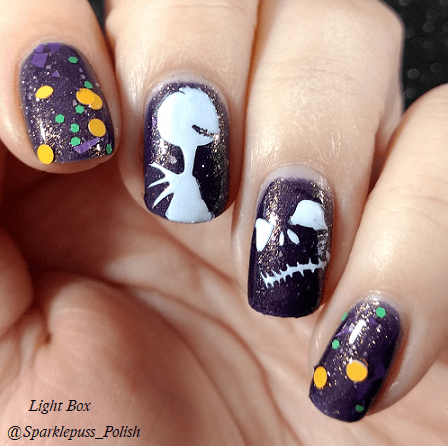 Deadly Nightshade by Lucky 13 Lacquer with nail art