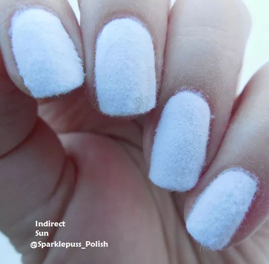 Snowy White Flocked Nails