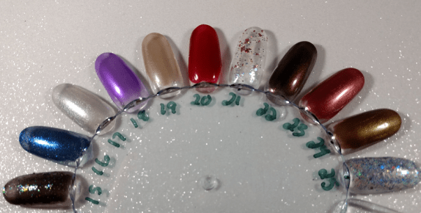 Third week and final days advent calendar Seventy Seven Nail Lacquer swatch wheel